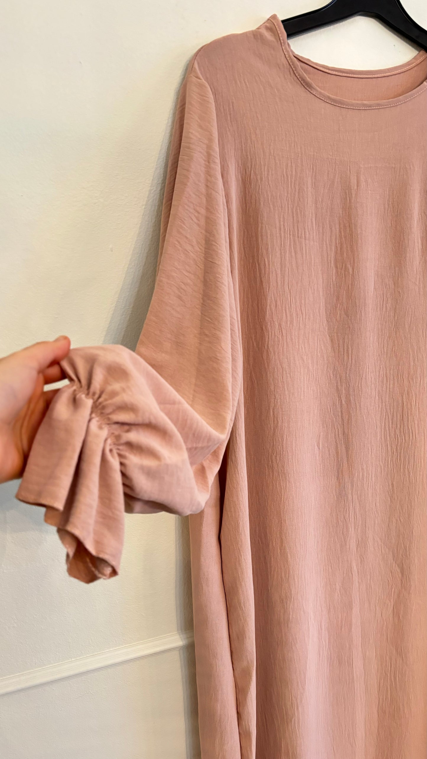 Abaya jazz ruffle lichtroze