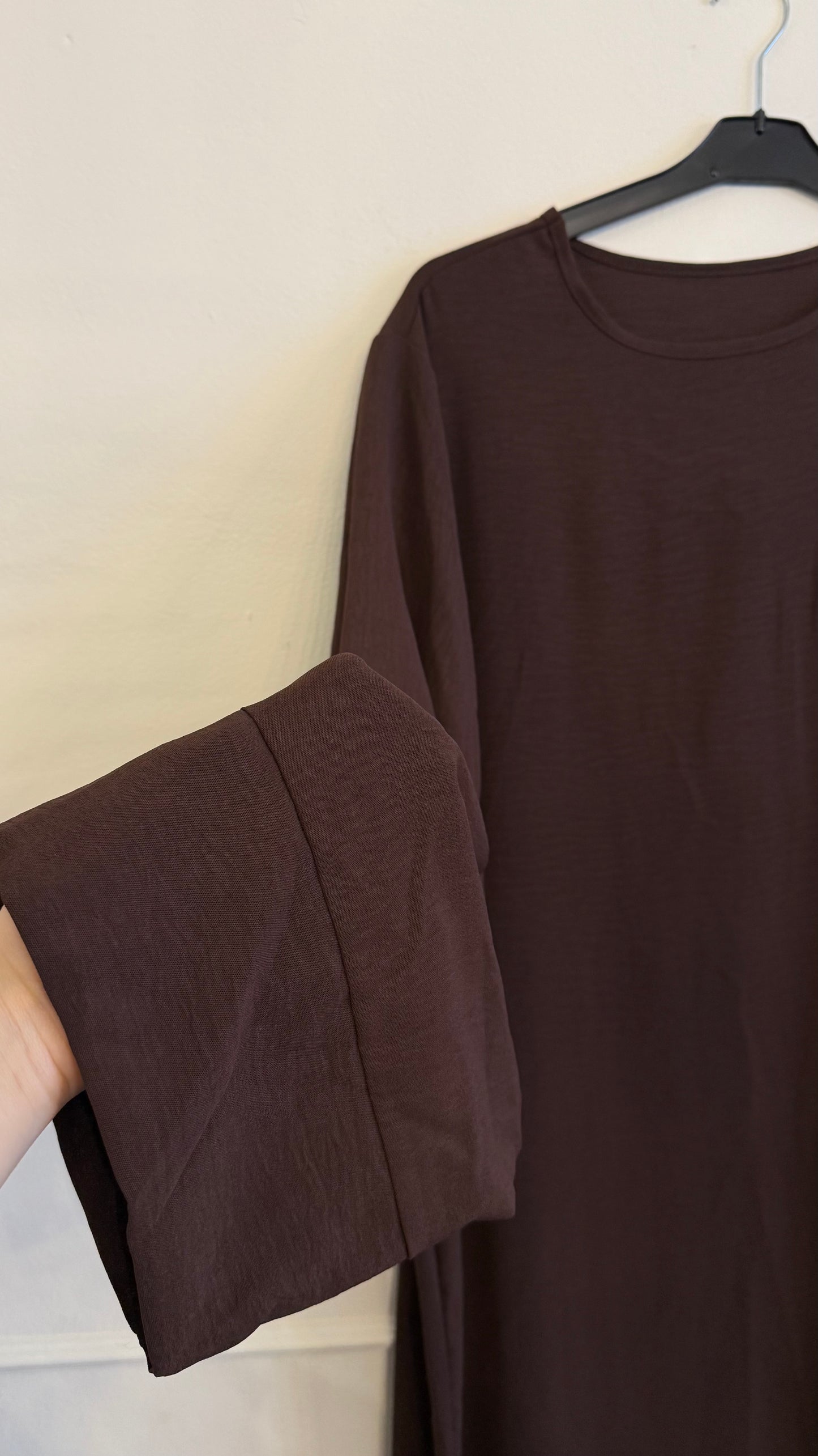 TALL abaya jazz losse mouw donkerbruin