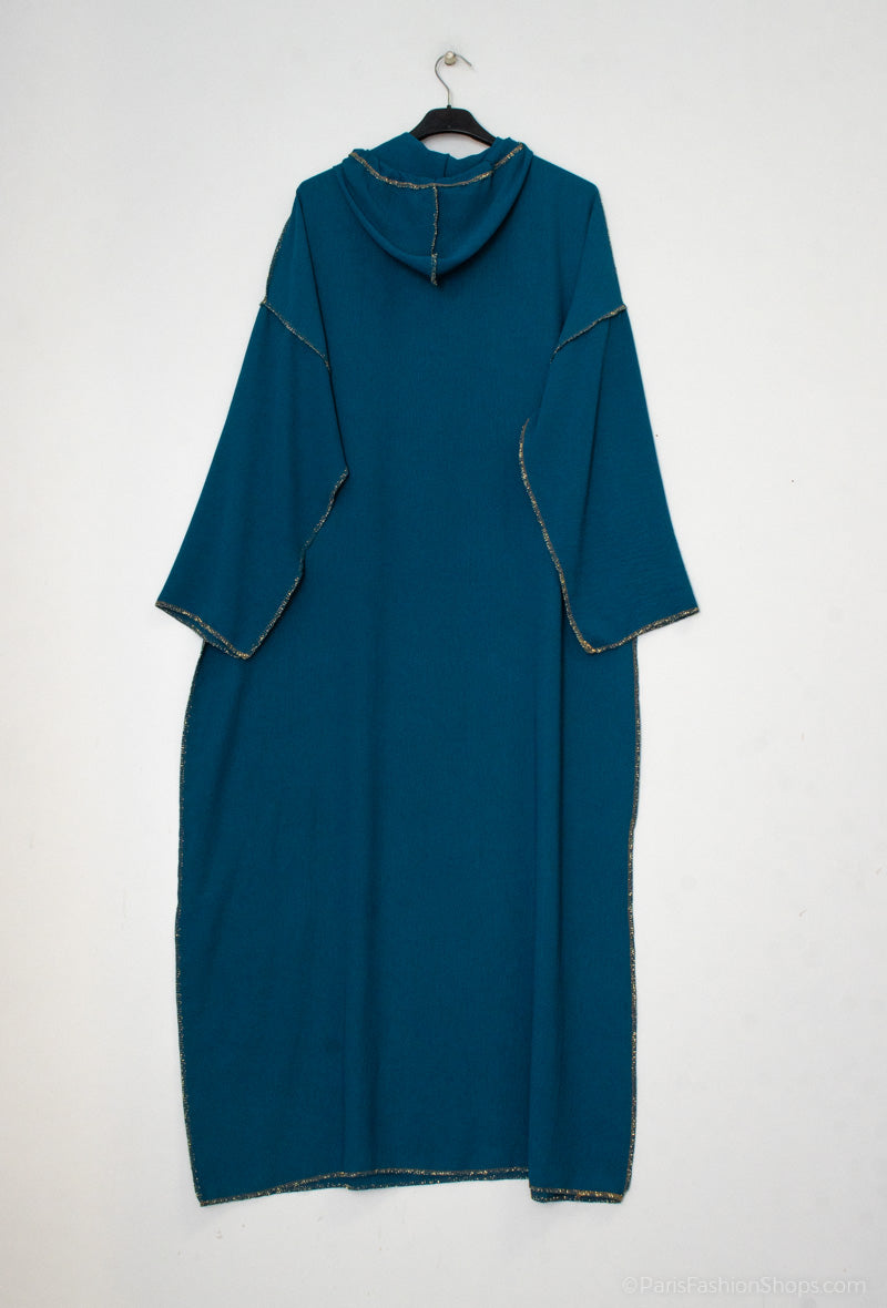 Abaya capuchon petrol