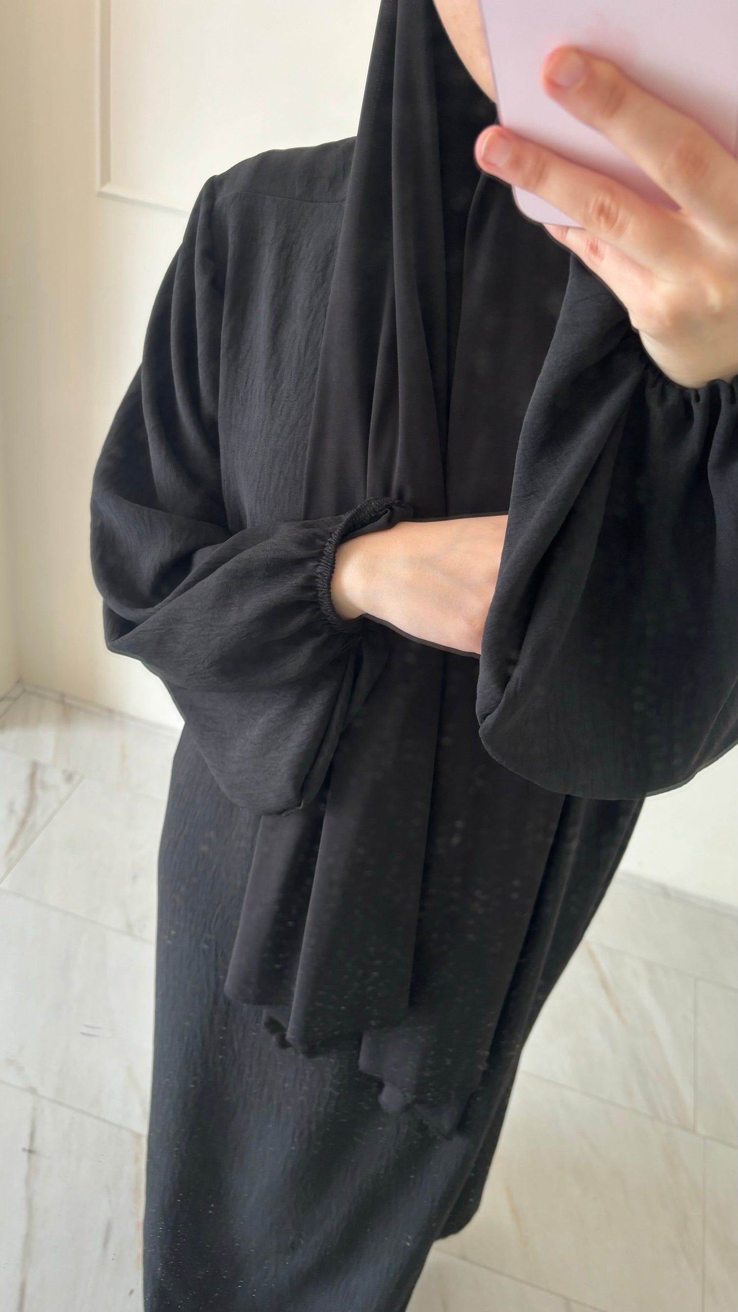 Abaya jazz ballon sleeve zwart