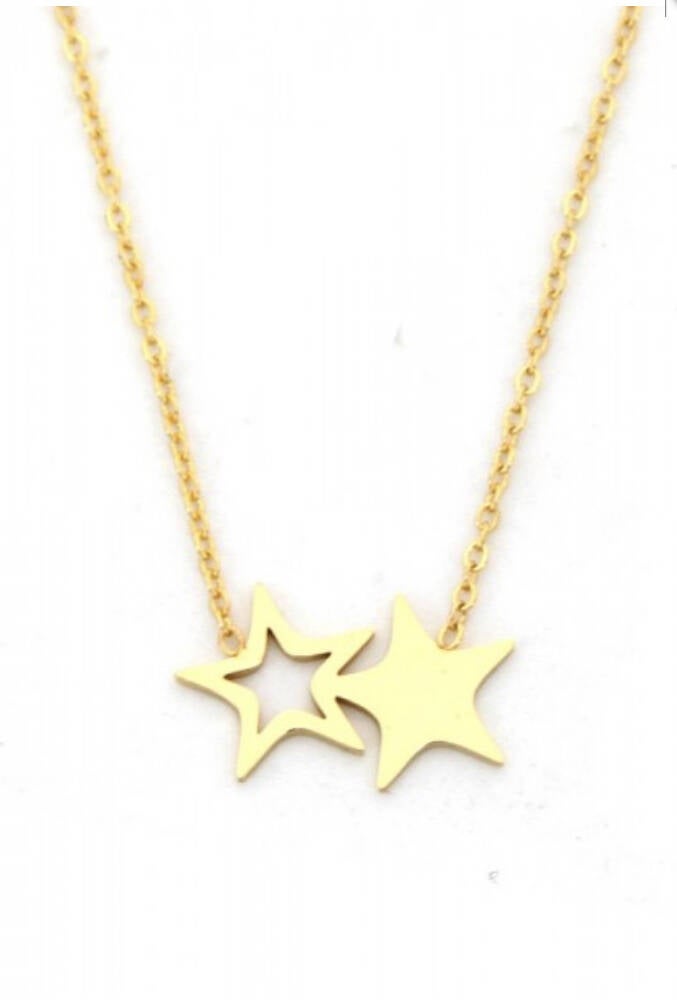 Stars necklace goud