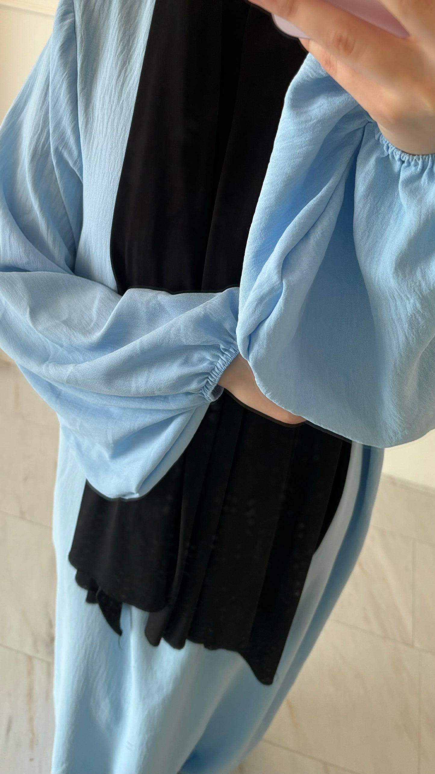 Abaya jazz ballon sleeve lichtblauw