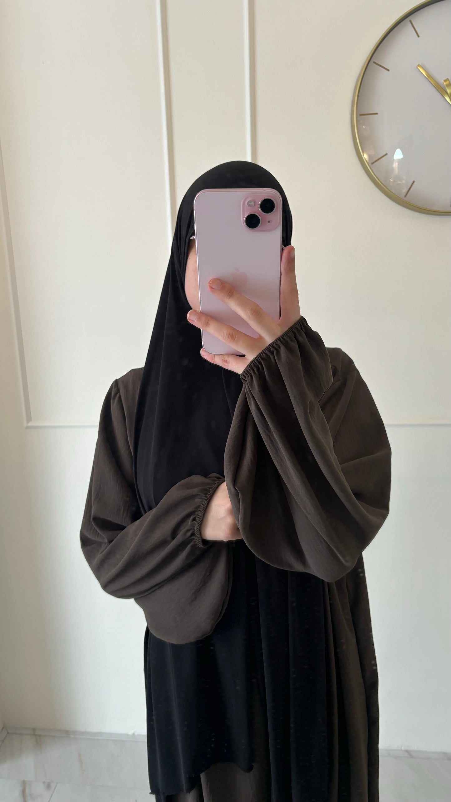 Abaya jazz ballon sleeve zwart