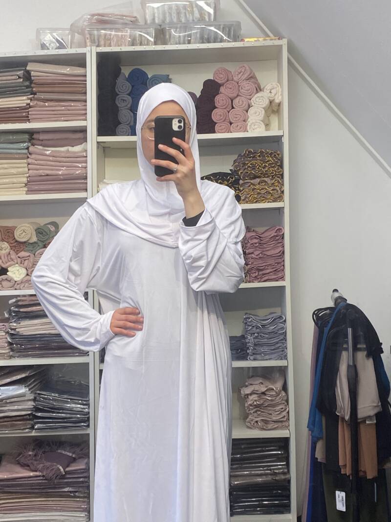 Gebedsjurk 1-delig wit 2 VOOR €14,95 korting wordt automatisch verrekend in winkelmandje! (kleuren mixen is toegestaan)