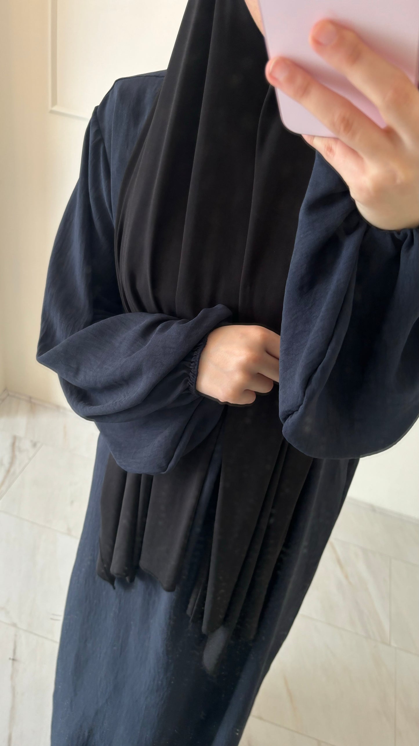 Abaya jazz ballon sleeve marineblauw