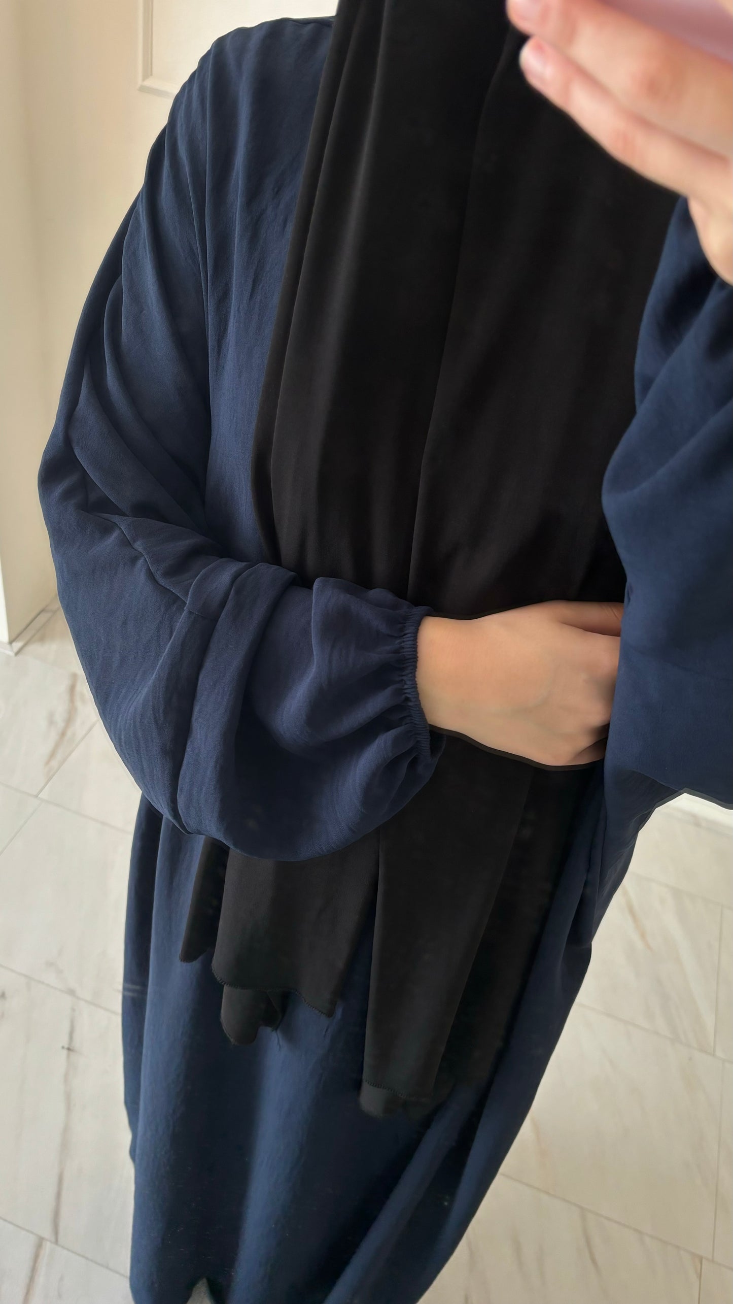 Abaya jazz ballon sleeve donkerblauw