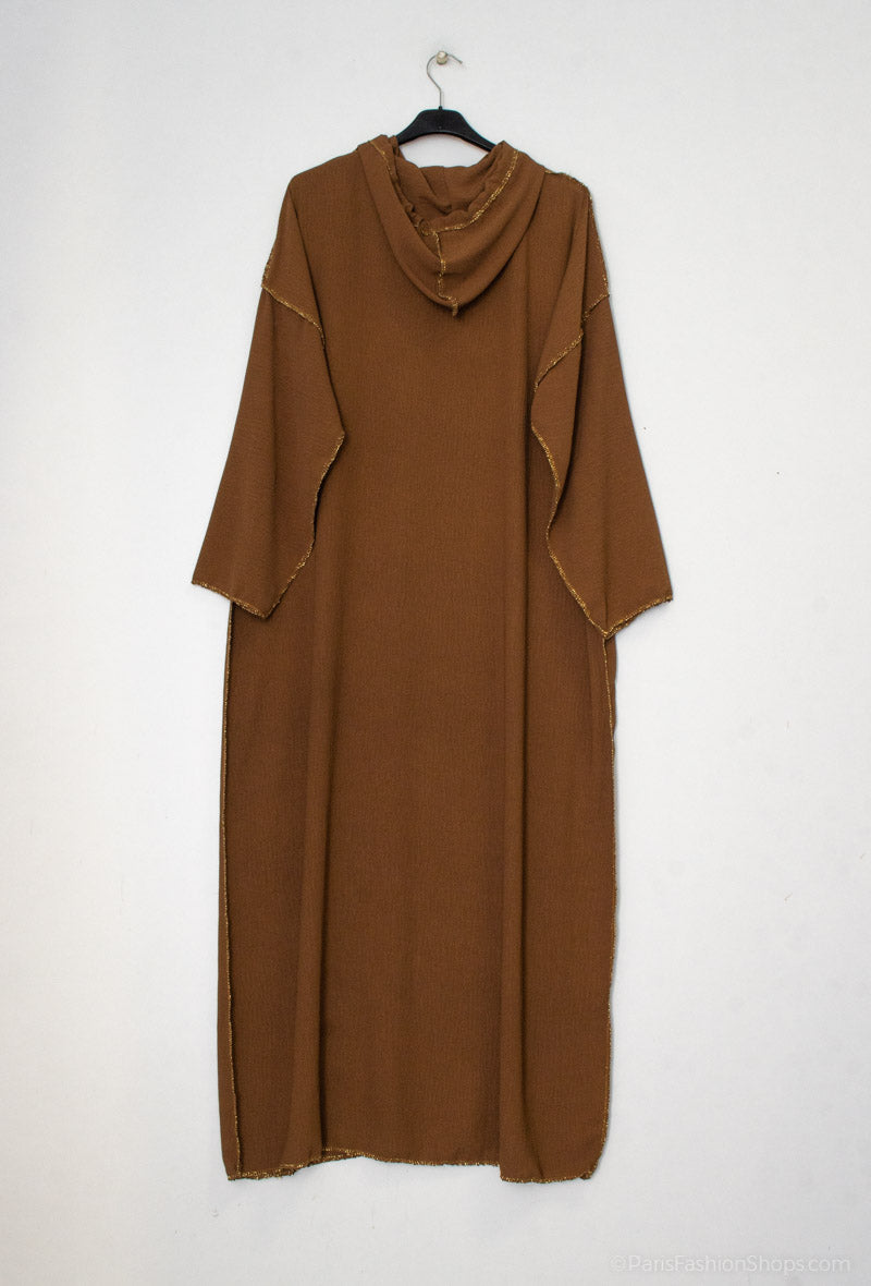 Abaya capuchon bruin