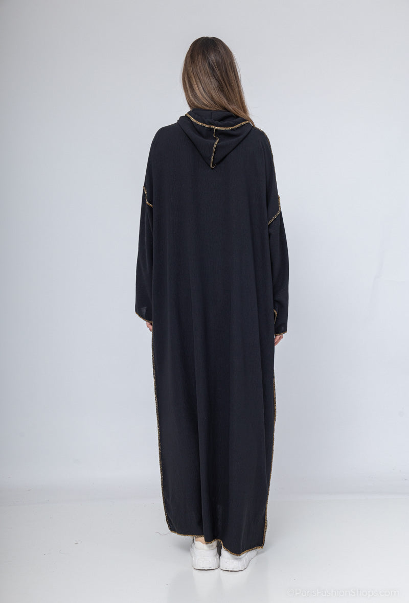 Abaya capuchon zwart