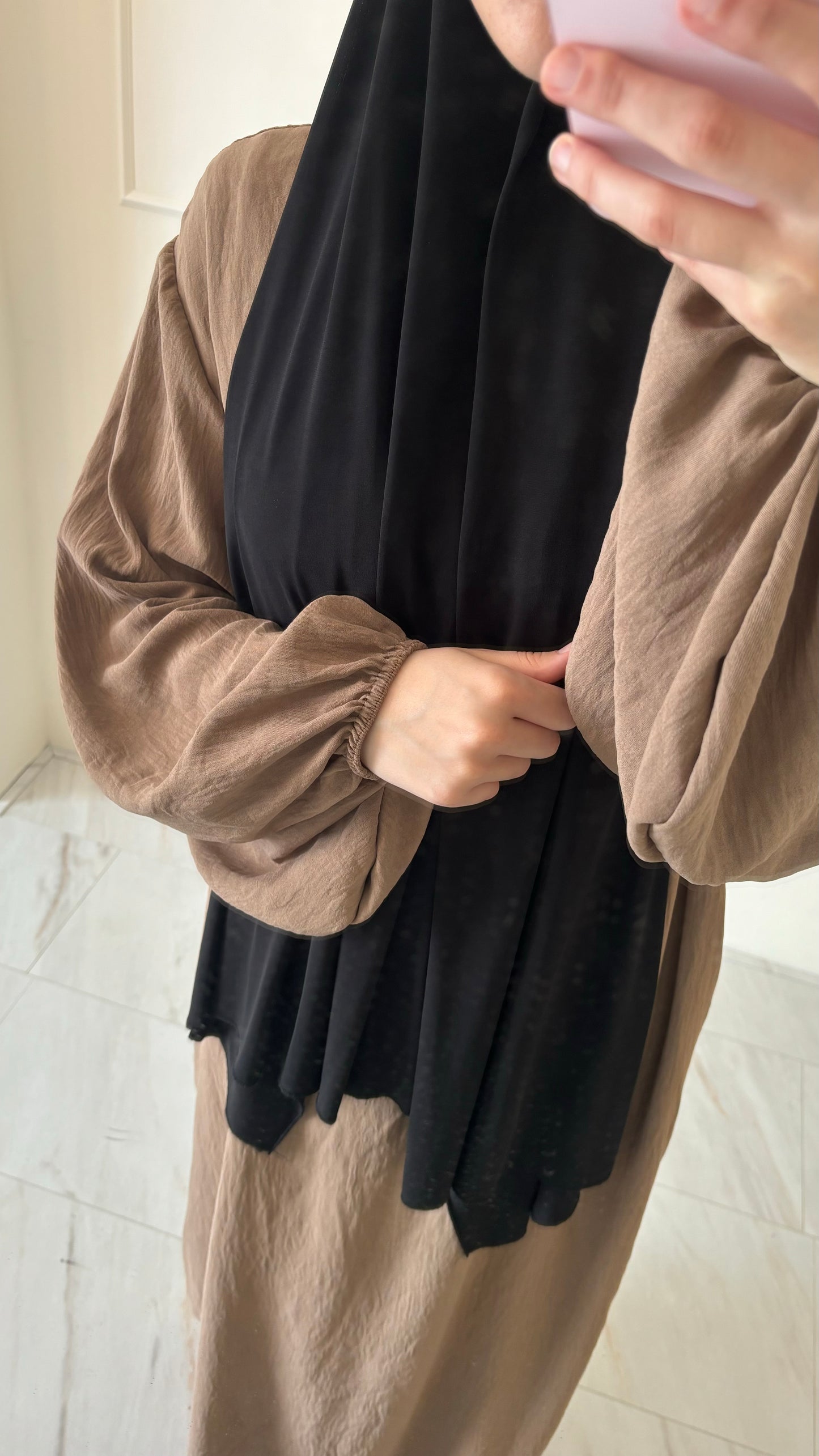 Abaya jazz ballon sleeve lichtbruin