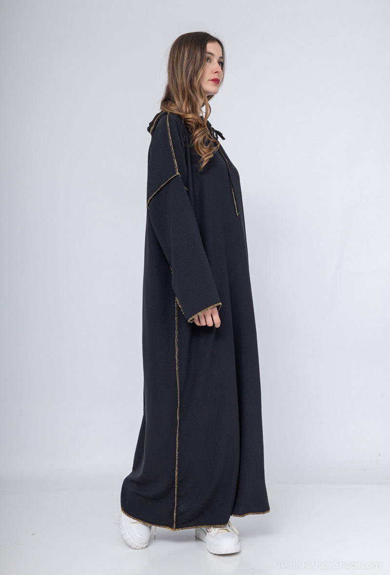 Abaya capuchon zwart