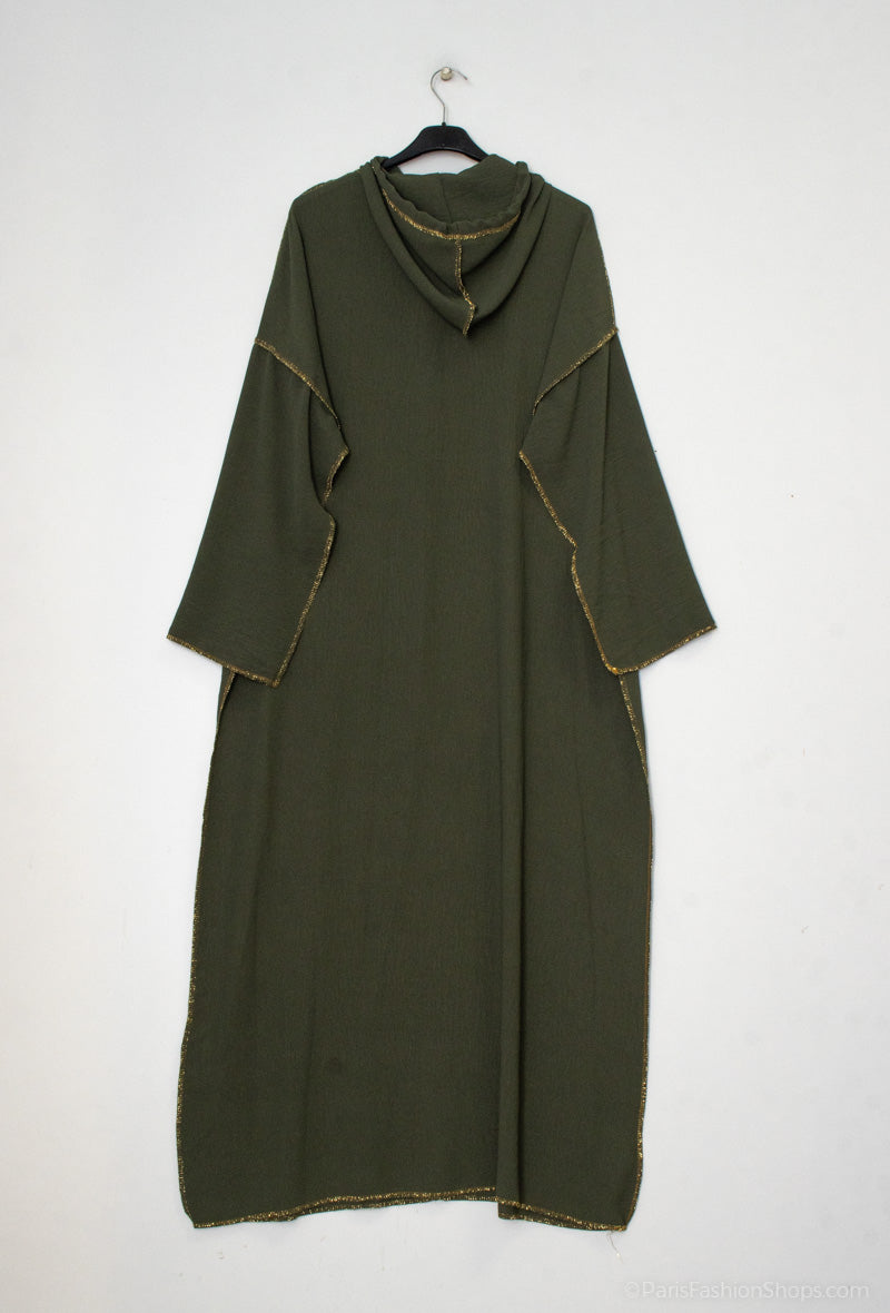 Abaya capuchon kaki
