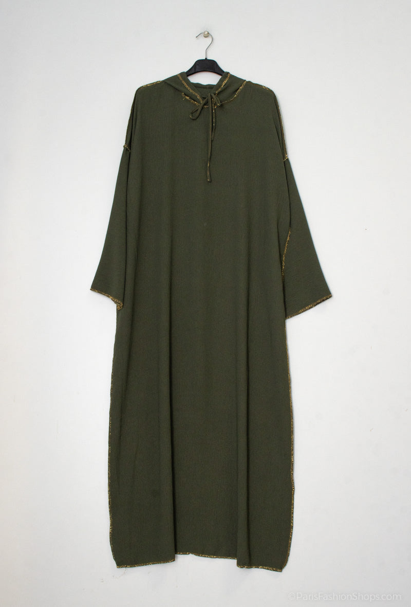 Abaya capuchon kaki