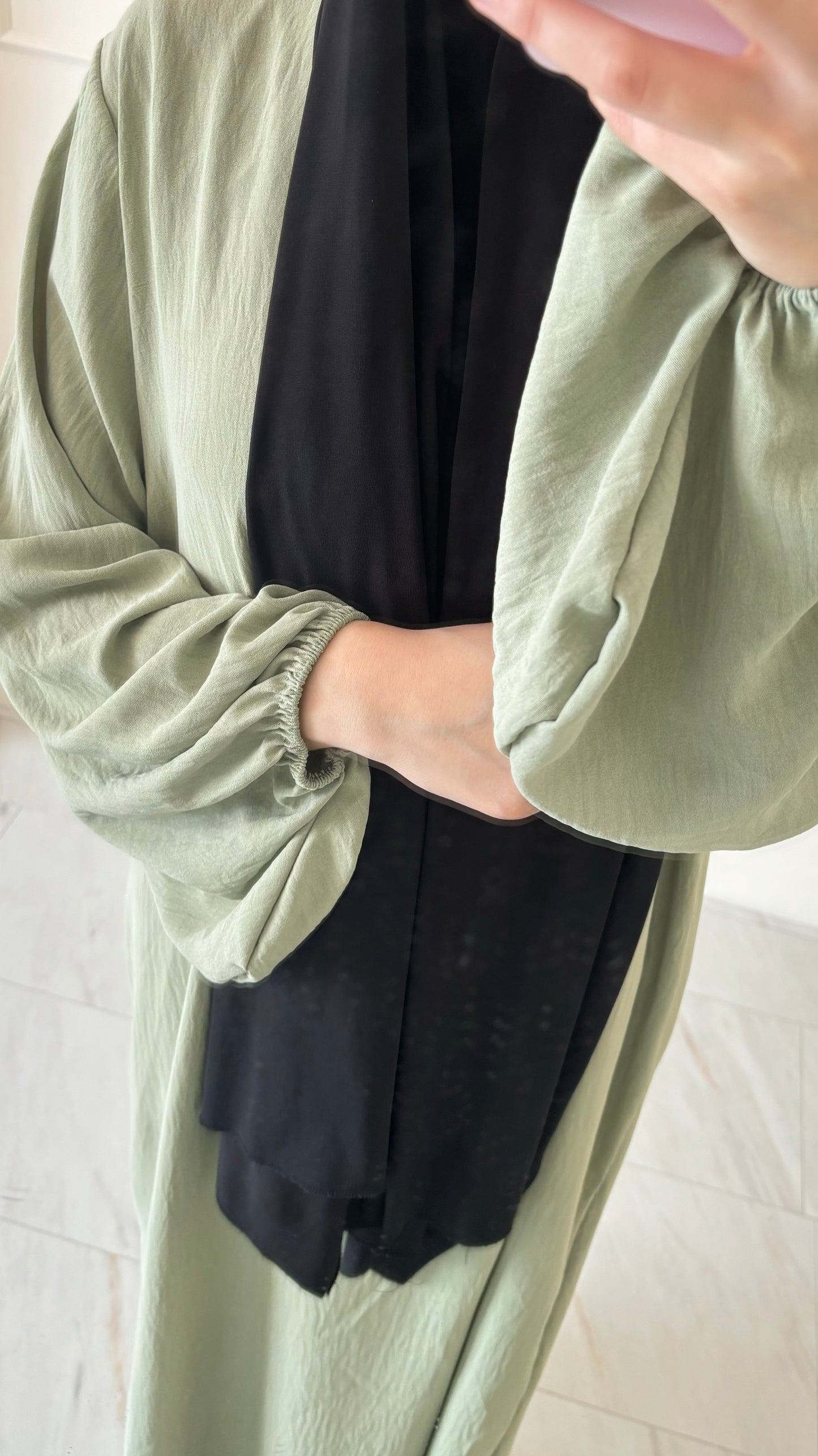 Abaya jazz ballon sleeve lichtgroen