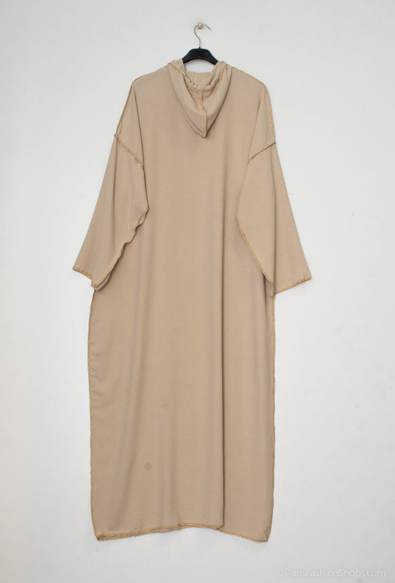 Abaya capuchon beige