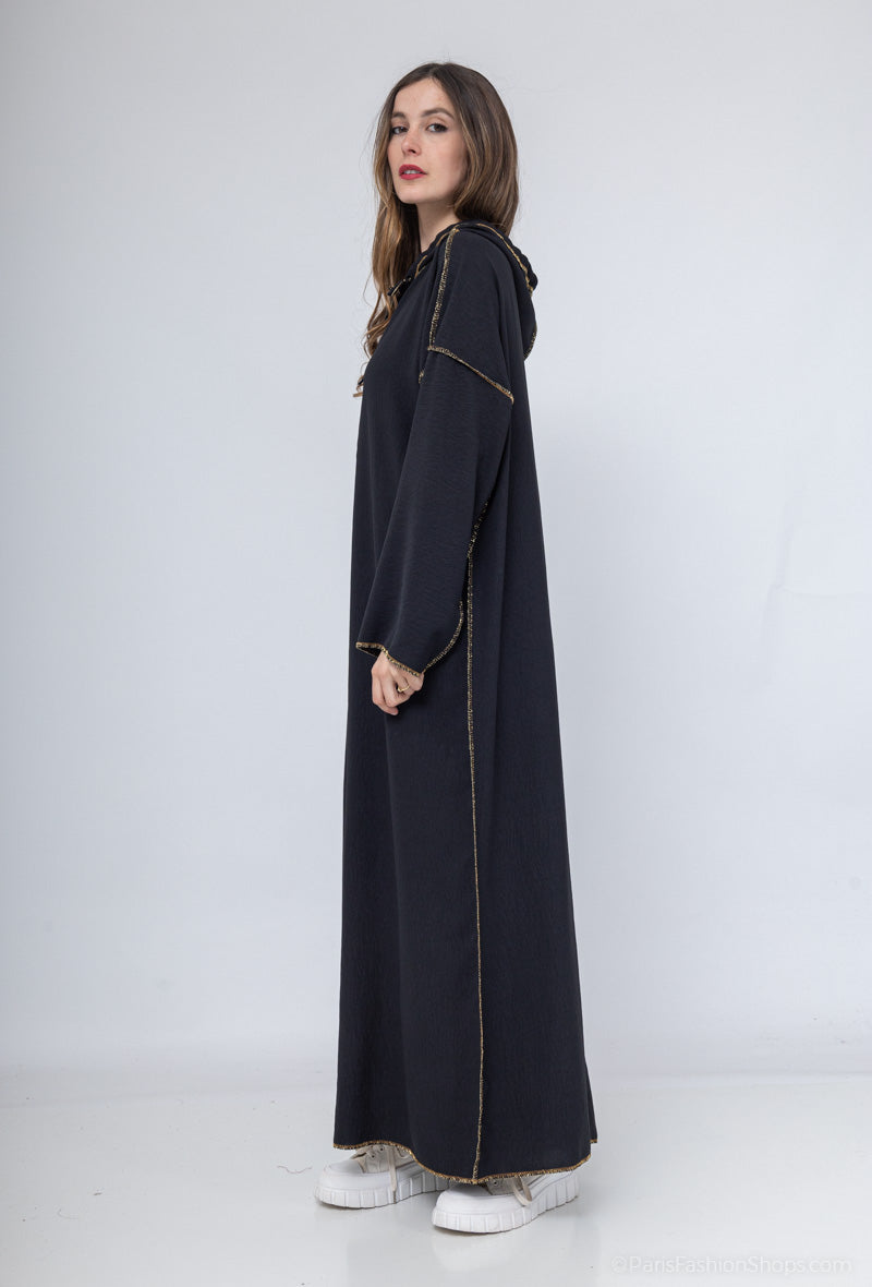 Abaya capuchon zwart