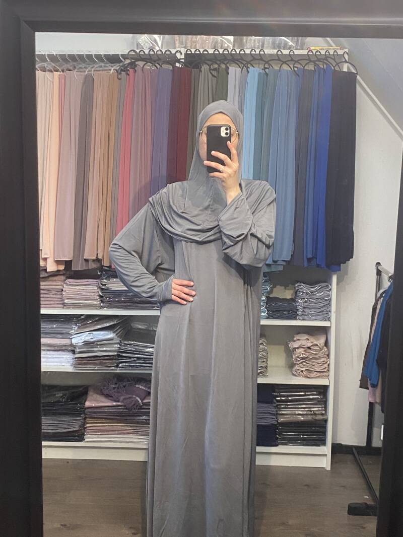 Gebedsjurk 1-delig grijs 2 VOOR €14,95 korting wordt automatisch verrekend in winkelmandje! (kleuren mixen is toegestaan)
