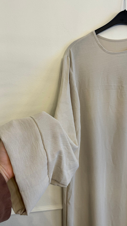 TALL abaya jazz losse mouw beige