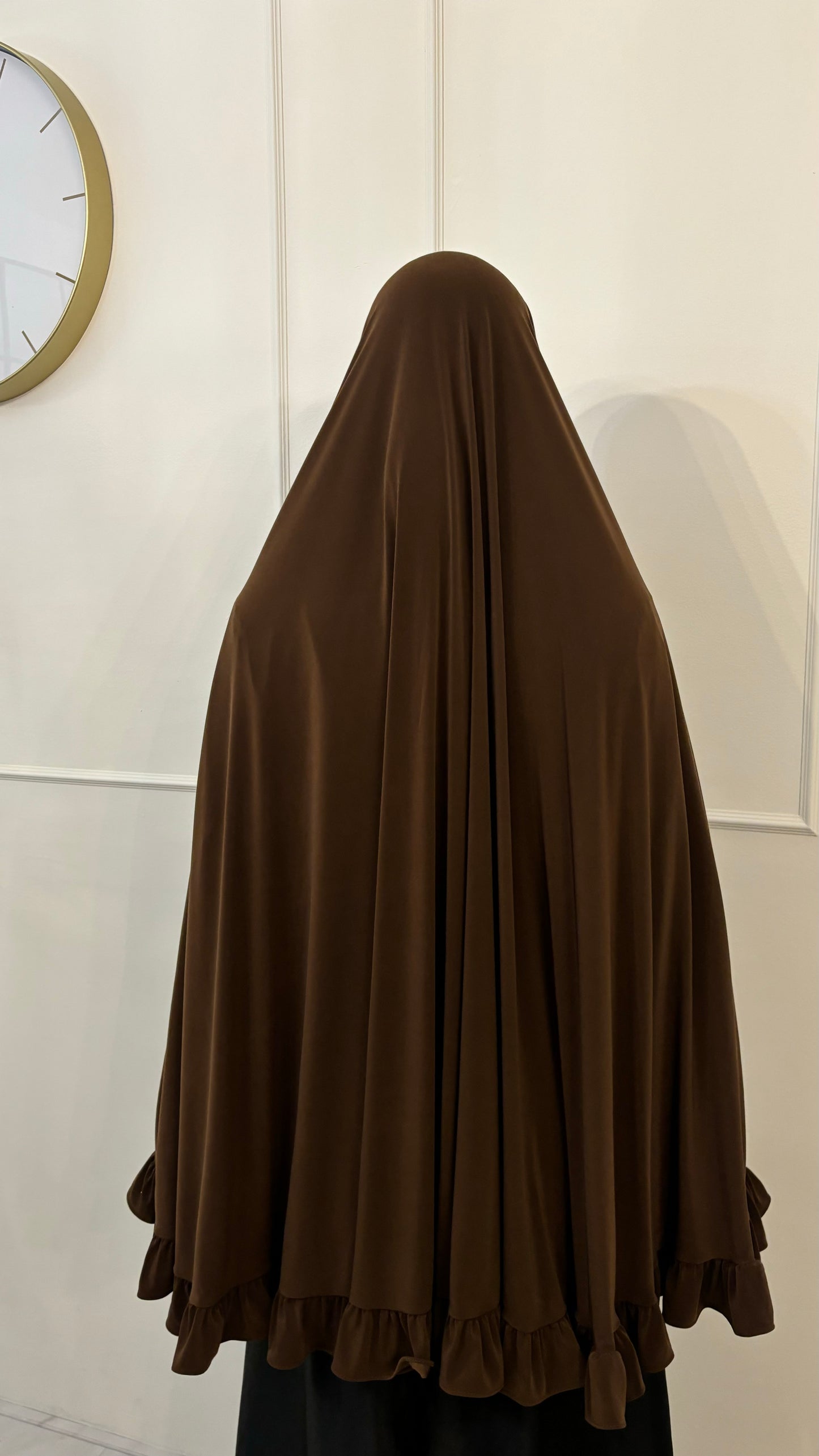 Premium Jersey Khimaar Ruffle brown