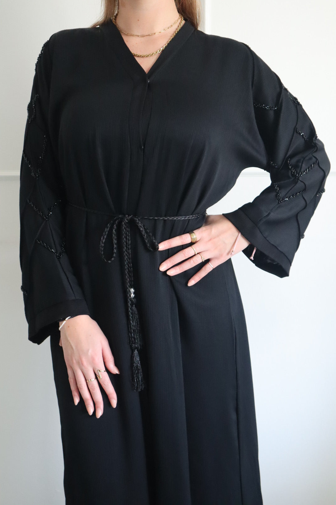 Dubai Abaya black diamond