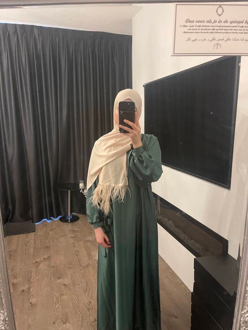 Satin Abaya dennengroen