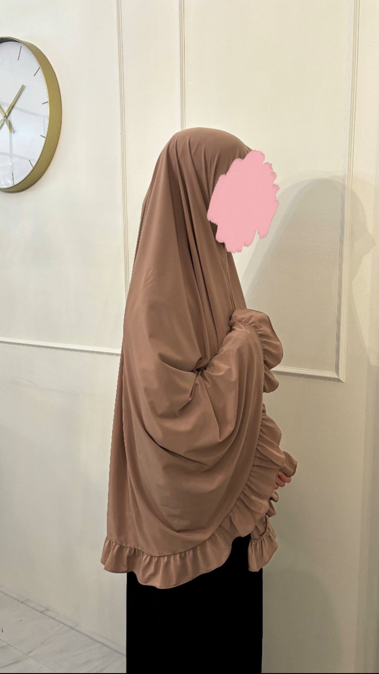 Premium Jersey Khimaar Ruffle lichtbruin