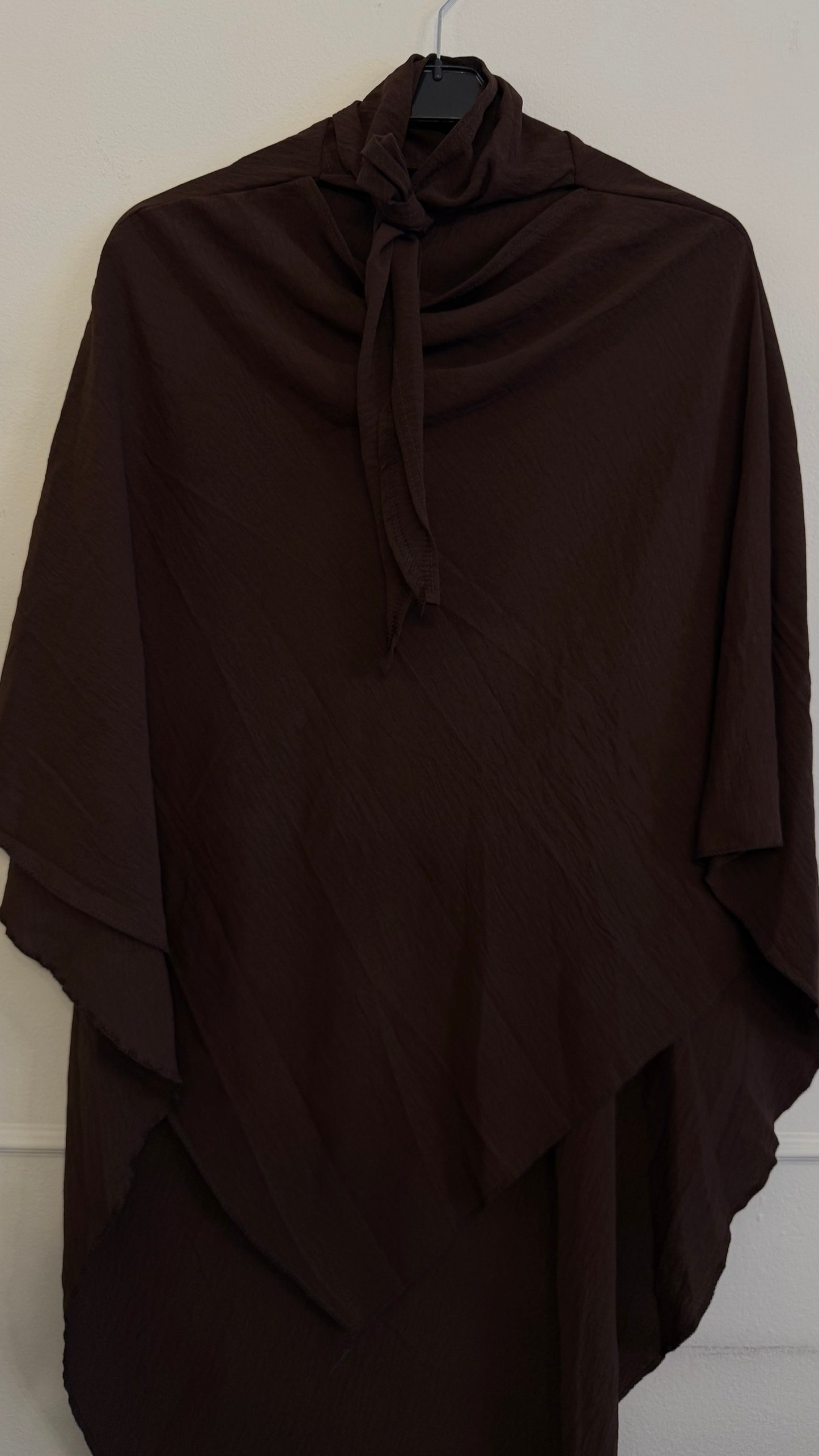 Tie-back khimaar jazz chocoladebruin