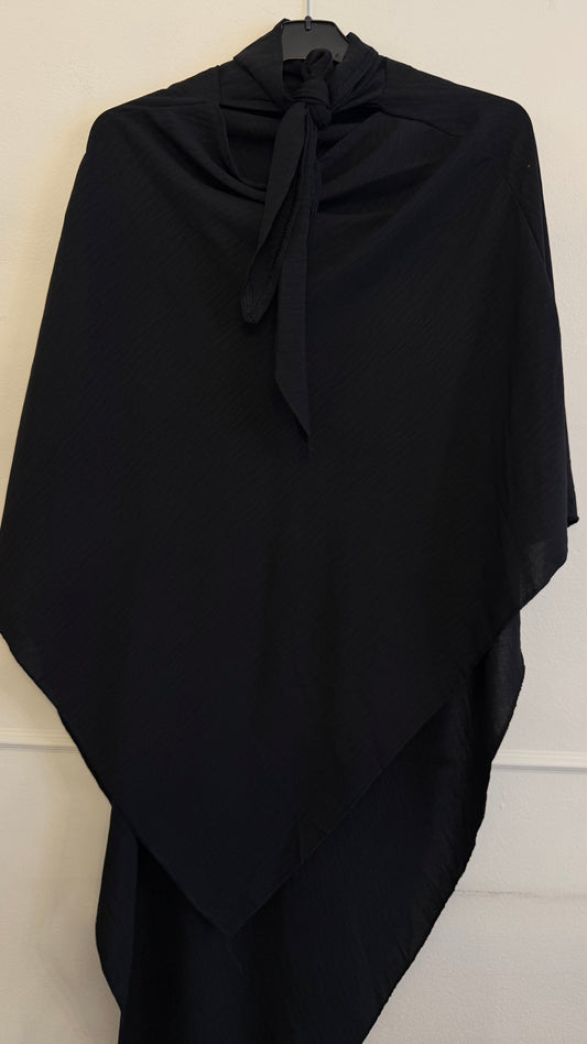 Tie-back khimaar jazz zwart