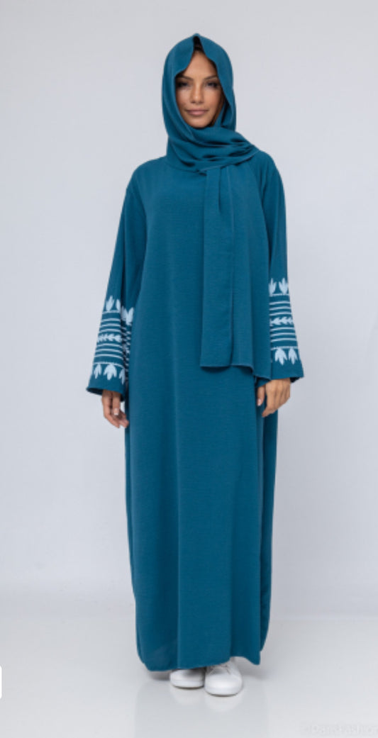 Abaya hijab jazz blauw