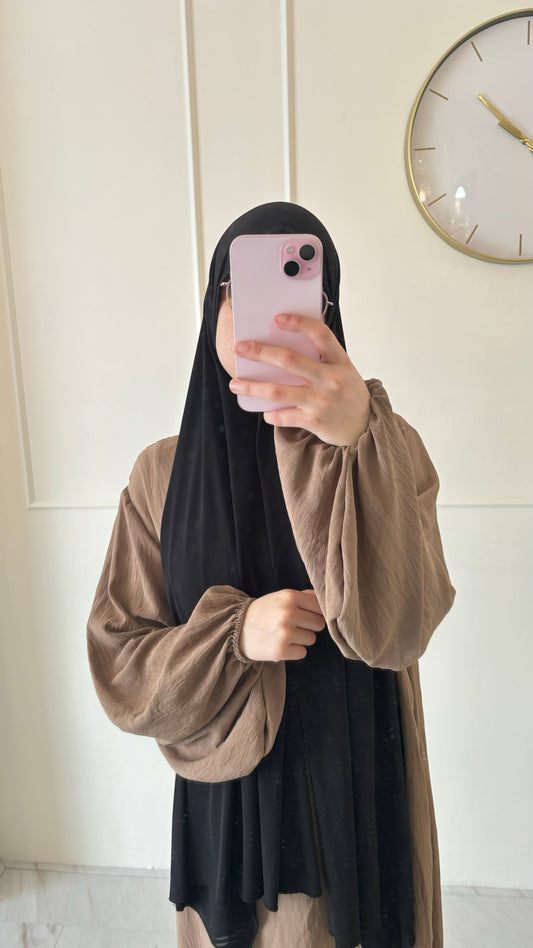 Abaya jazz ballon sleeve lichtbruin