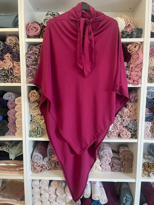 Heupkhimaar tie-back punt jazz burgundy