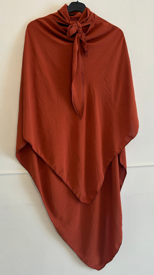 Heupkhimaar jazz tie-back roodbruin