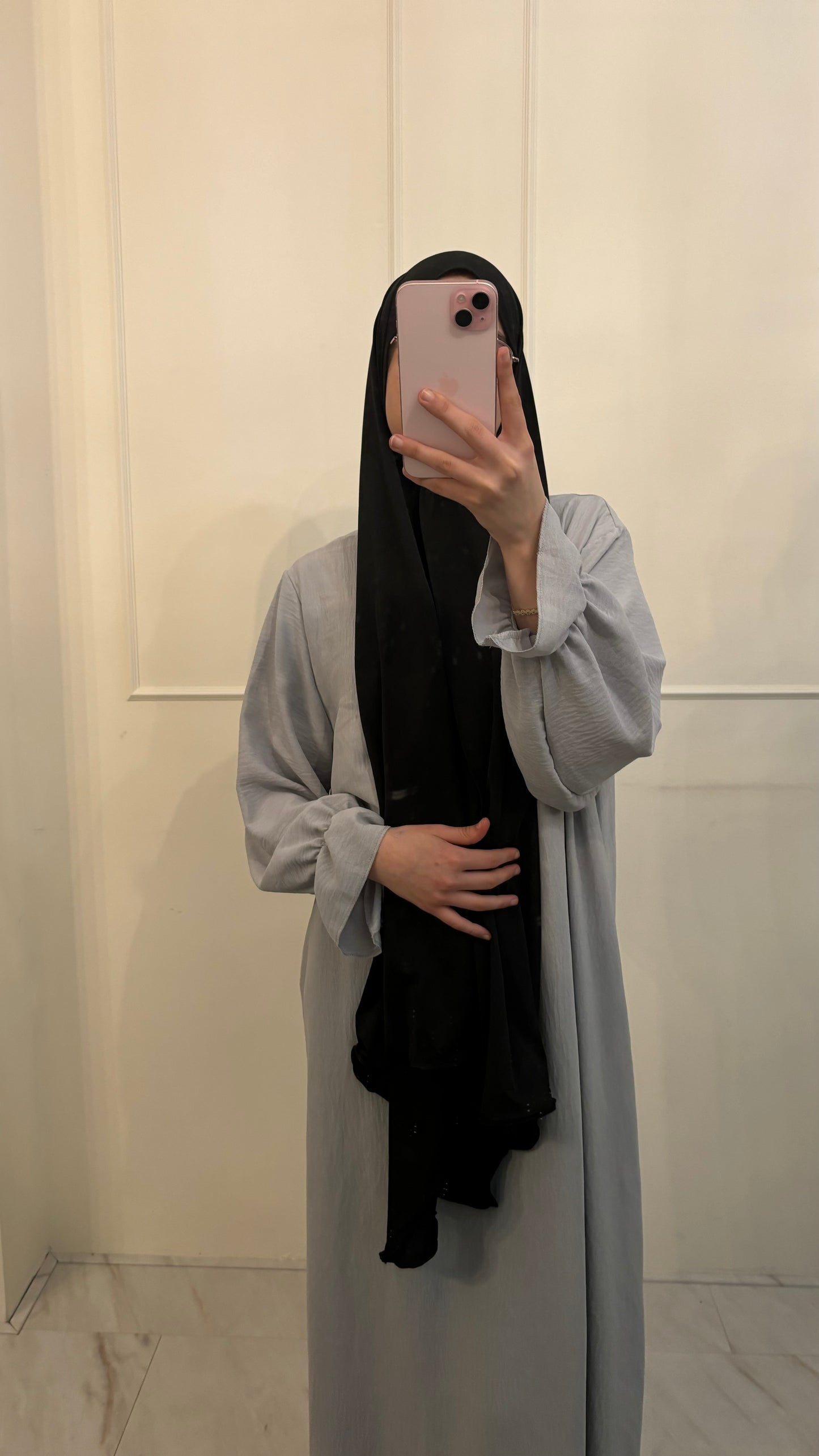 Abaya jazz ruffle lichtgrijs