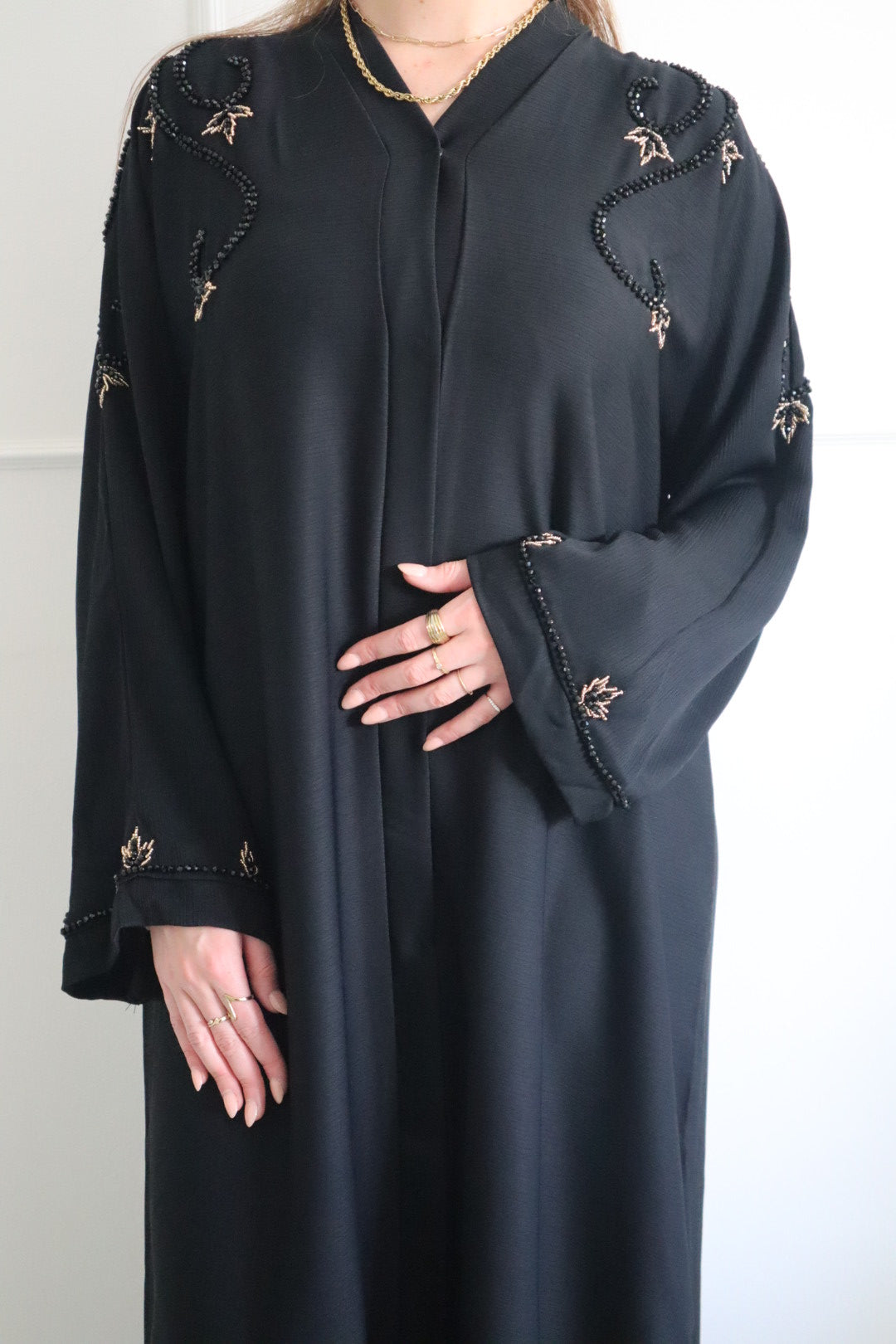 Dubai Abaya black gold