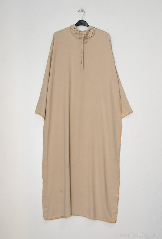 Abaya capuchon beige