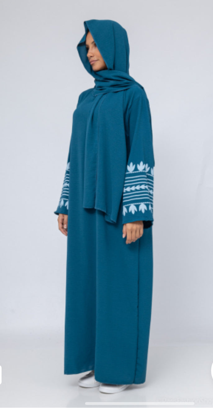 Abaya hijab jazz blauw