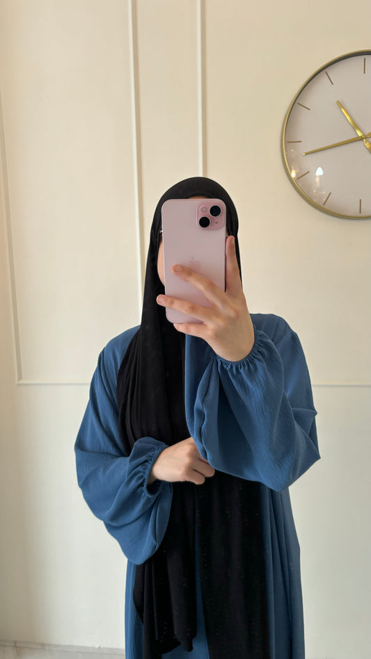 Abaya jazz ballon sleeve blauw