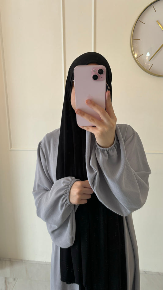 Abaya jazz ballon sleeve lichtgrijs