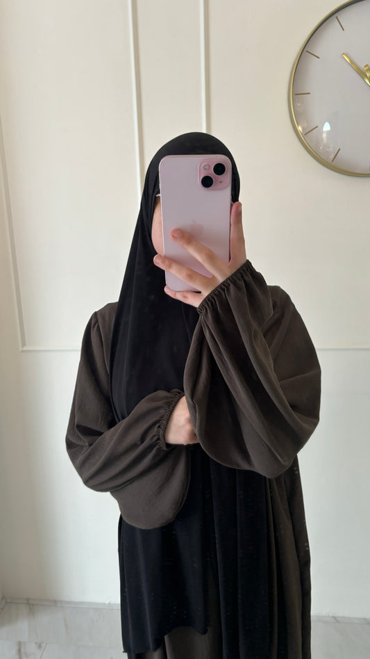 Abaya jazz ballon sleeve bruin
