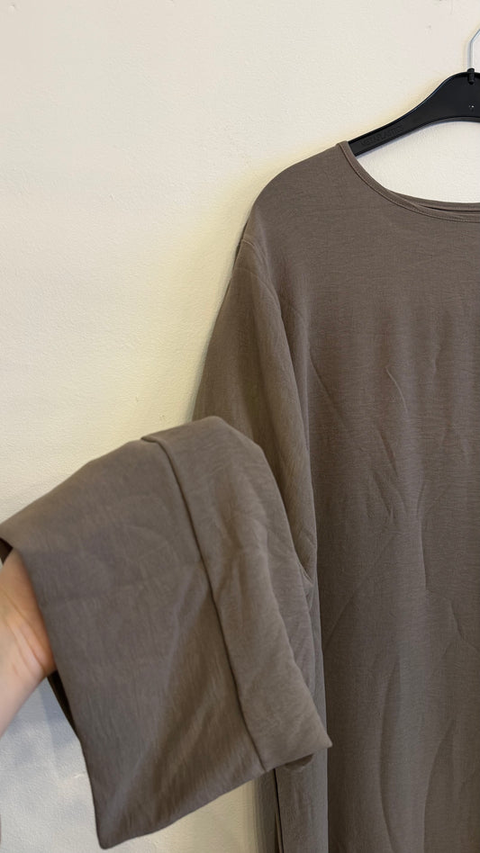 TALL abaya jazz losse mouw taupe