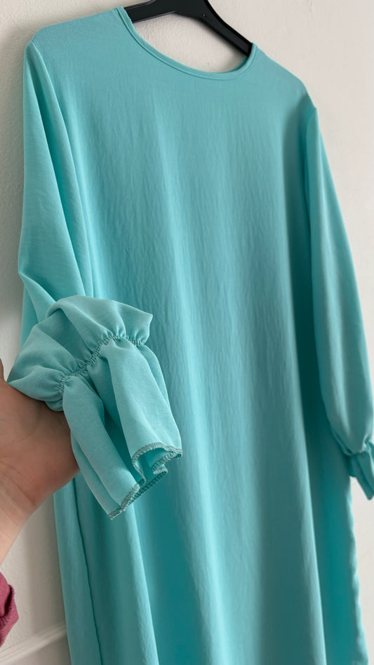 Abaya jazz ruffle turquoise