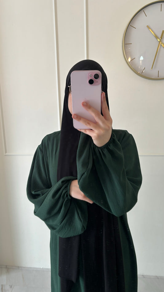 Abaya jazz ballon sleeve donkergroen