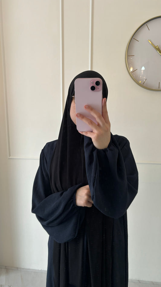 Abaya jazz ballon sleeve marineblauw