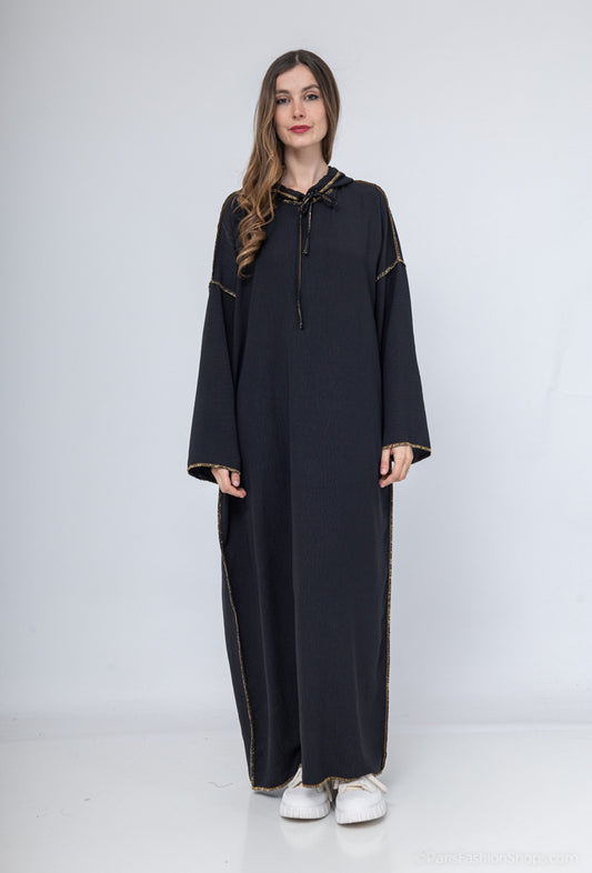 Abaya capuchon zwart