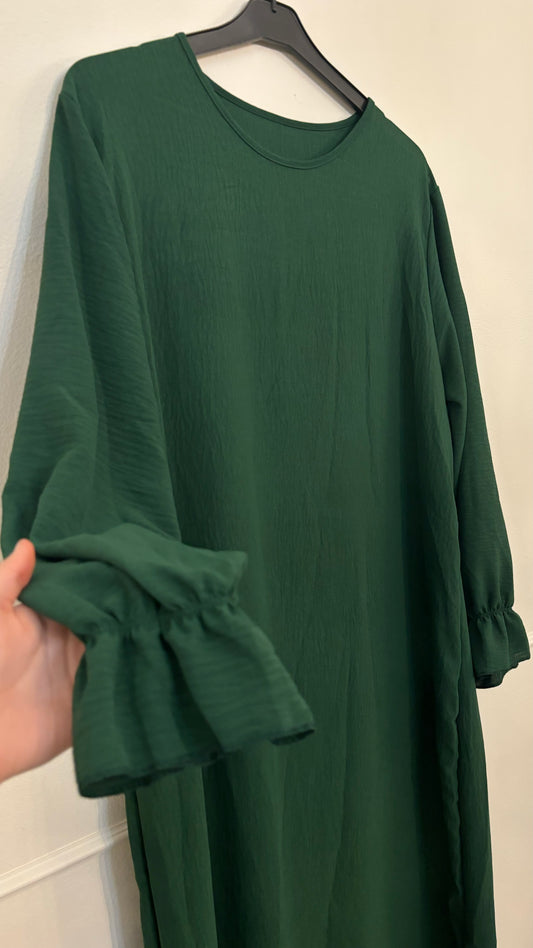 Abaya jazz ruffle dennengroen