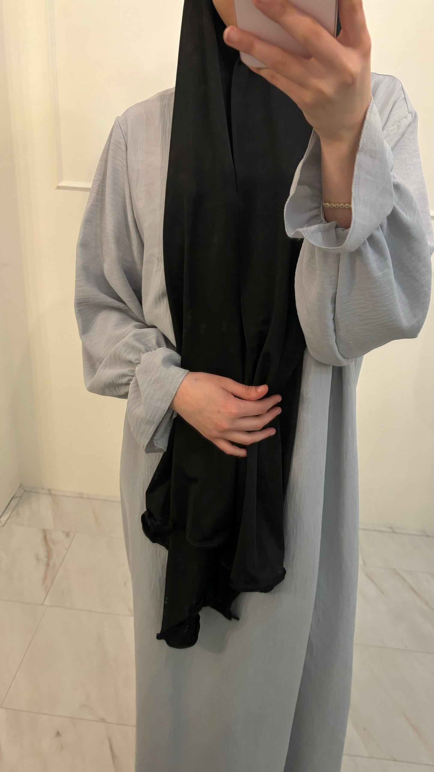 Abaya jazz ruffle lichtgrijs