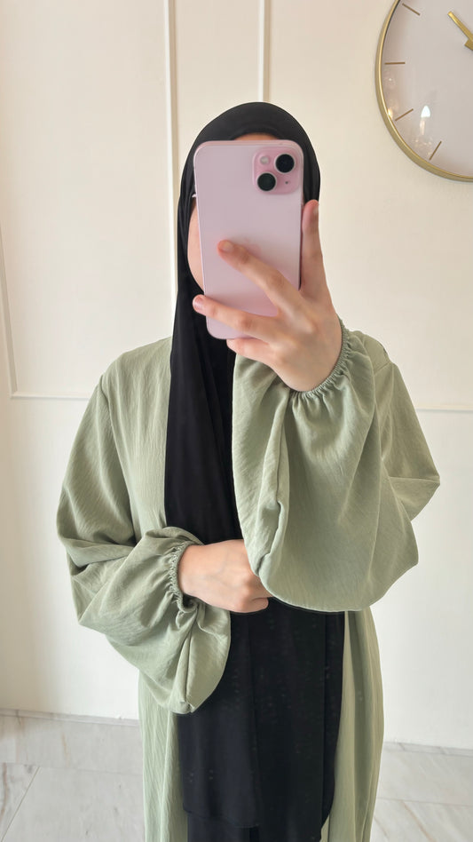 Abaya jazz ballon sleeve lichtgroen