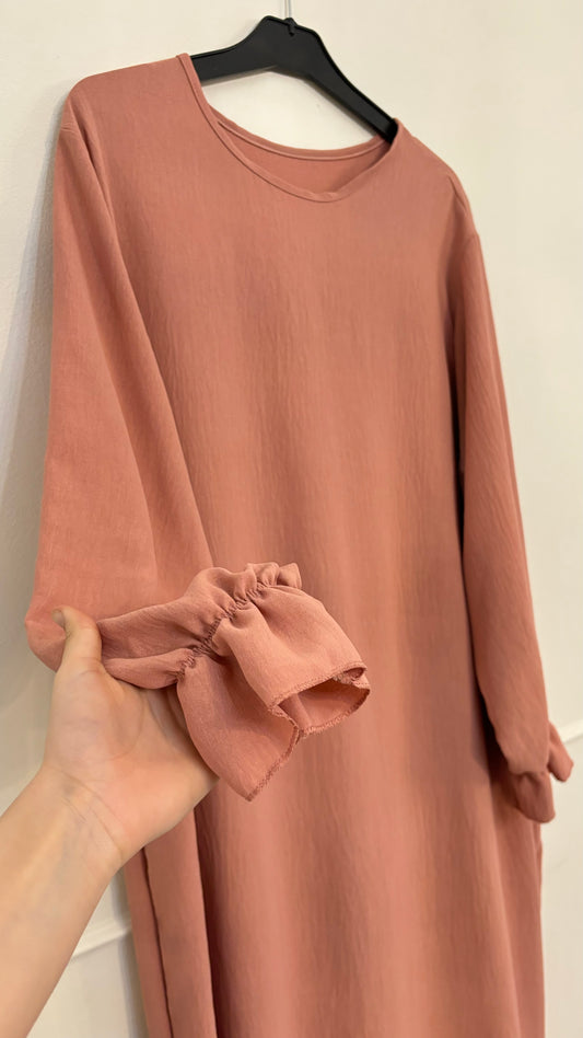 Abaya jazz ruffle lichtzalm