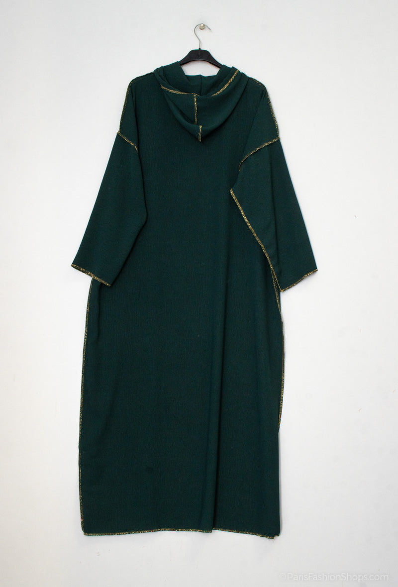 Abaya capuchon dennengroen