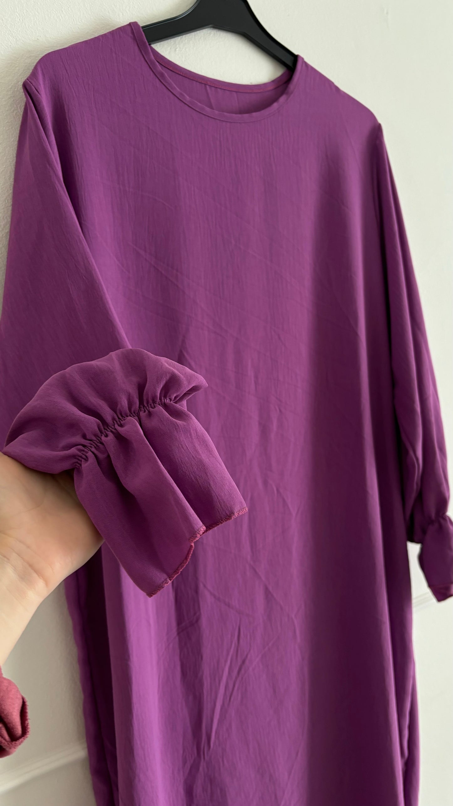 Abaya jazz ruffle paars