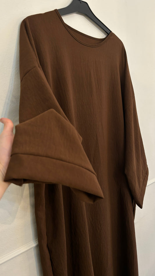 Abaya jazz losse mouw bruin